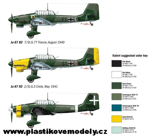 Letadlo JU-87 B-2-R-2 STUKA (Italeri 1:72) 