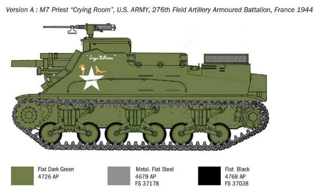 Samohybné dělo M7 Priest (Italeri 1:35) 
