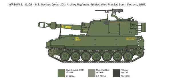 Samohybná houfnice M109-A2-A3-G (Italeri 1:35) 