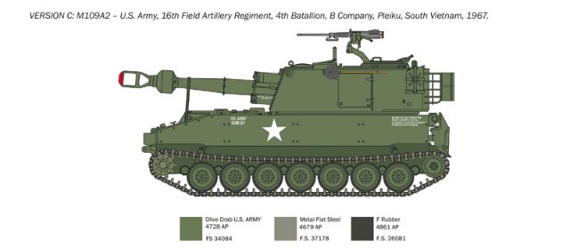 Samohybná houfnice M109-A2-A3-G (Italeri 1:35) 