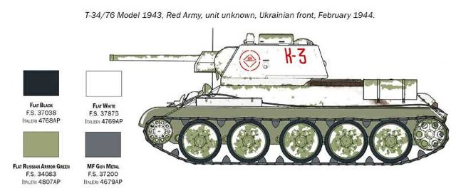 Tank T-34/76 Model 1943 (Italeri 1:72) 