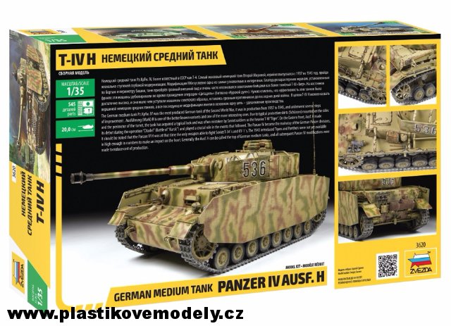 Tank Panzer IV Ausf.H German Medium Tank (Zvezda 1:35) 