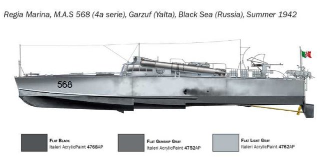 Motorový torpédový člun M.A.S. 563-568 with crew (Italeri 1:35) 