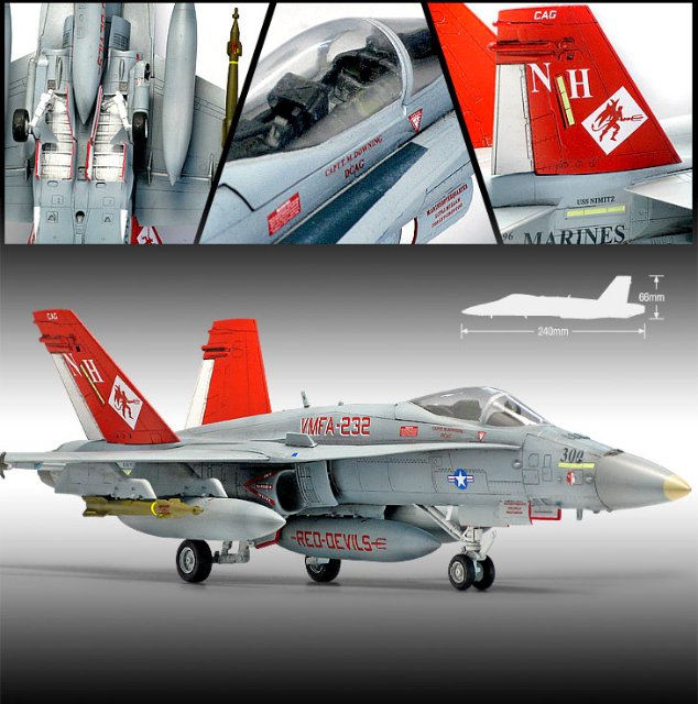 F-A-18A+ VMFA Red Devils (Academy 1:72) 