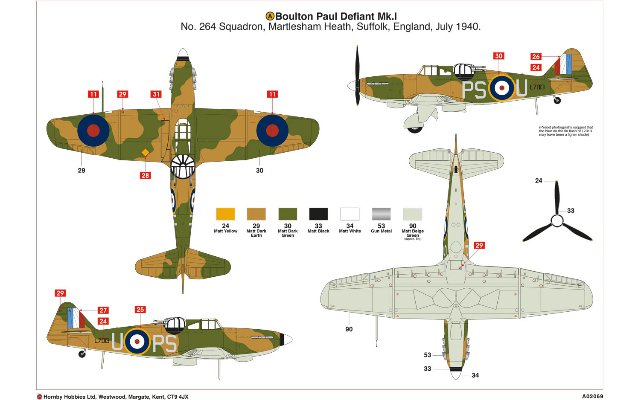 Boulton Paul Defiant (Airfix 1:72) - nová forma 