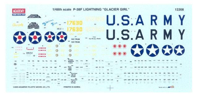P-38F Lightning Glacier Girl (Academy 1:48) 
