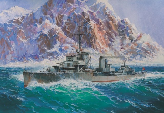 German Destroyer Z-17 Diether von Roeder (Zvezda 1:350) 