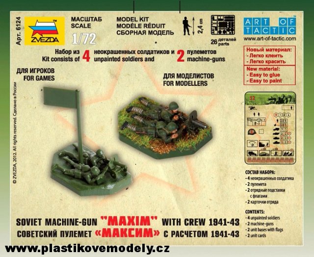 Wargames (WWII) figurky 6104 - Soviet Machinegun Crew 1941 (Zvezda 1:72) > 1:72