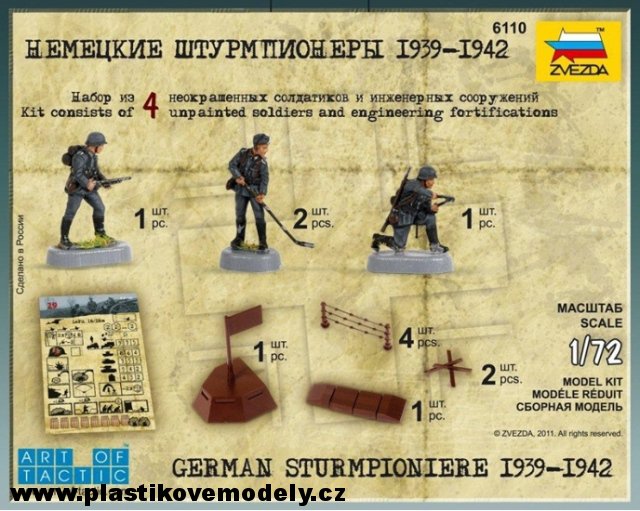 Wargames (WWII) figurky 6110 - German Sturmpioniere (Zvezda 1:72) > 1:72