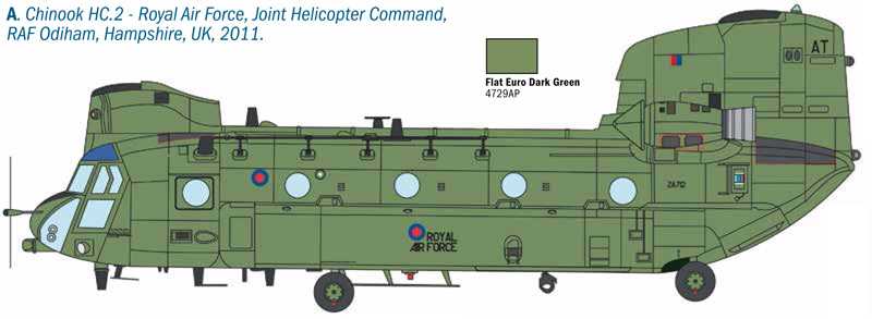 Vrtulník CHINOOK HC.2 CH-47F (Italeri 1:48)