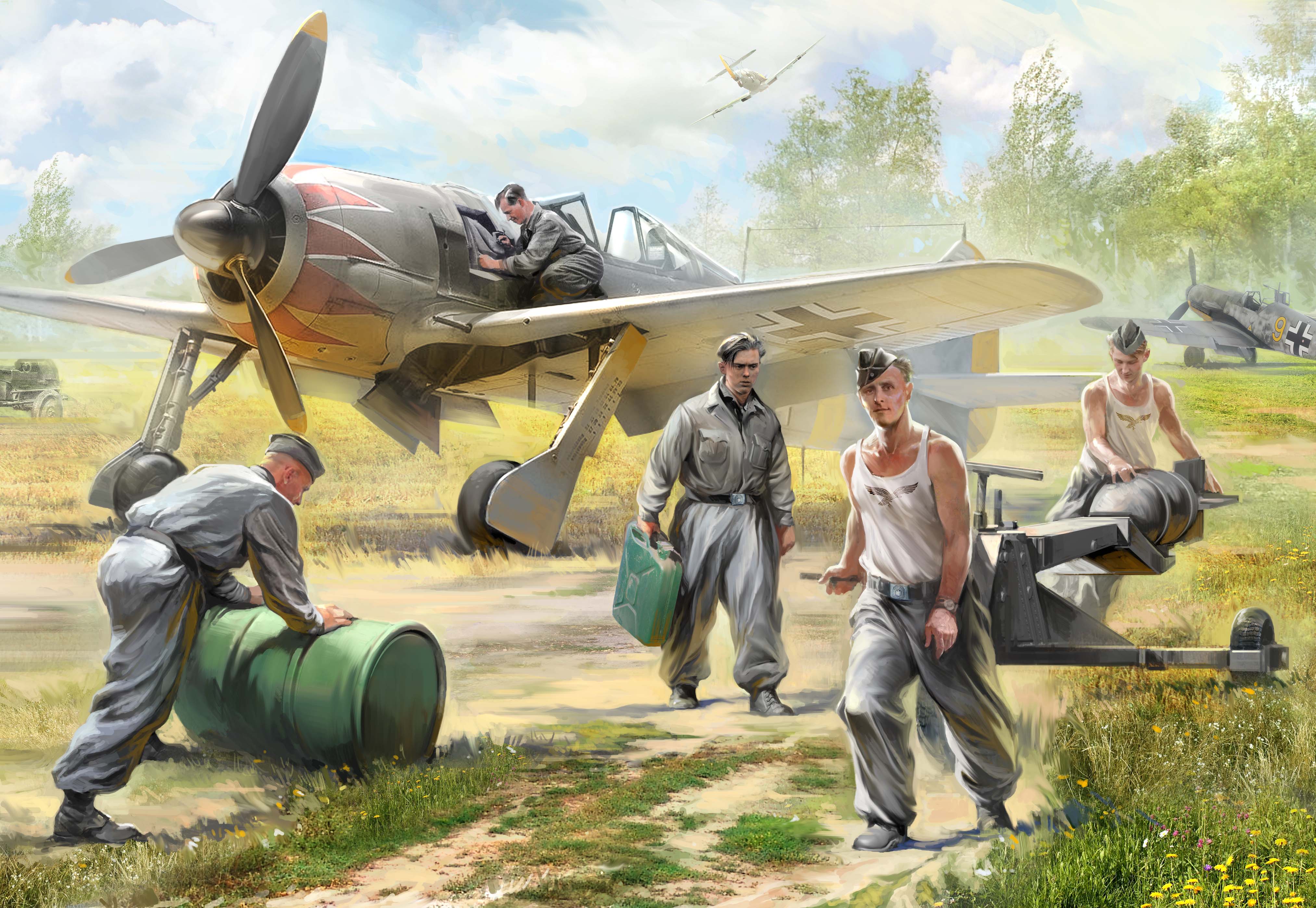 Wargames (WWII) figurky - German airforce ground crew (1:72)