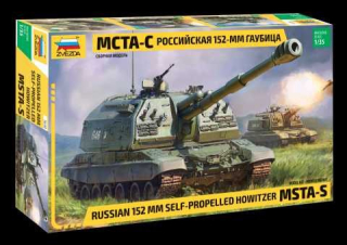 MSTA-S is a Soviet-Russian self-propelled 152mm artillery gun (Zvezda 1:35) 