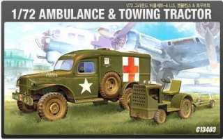 US Ambulance + towing tractor (Academy 1:72) 